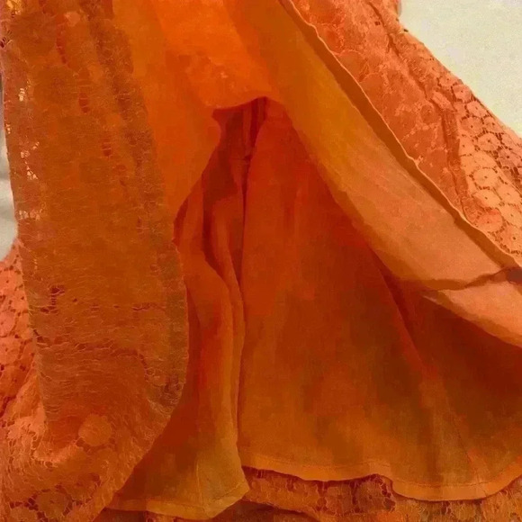 Anthropologie Raga Women's Sleeveless Lace Feminine Orange Mini size‎ M - Picture 9 of 13